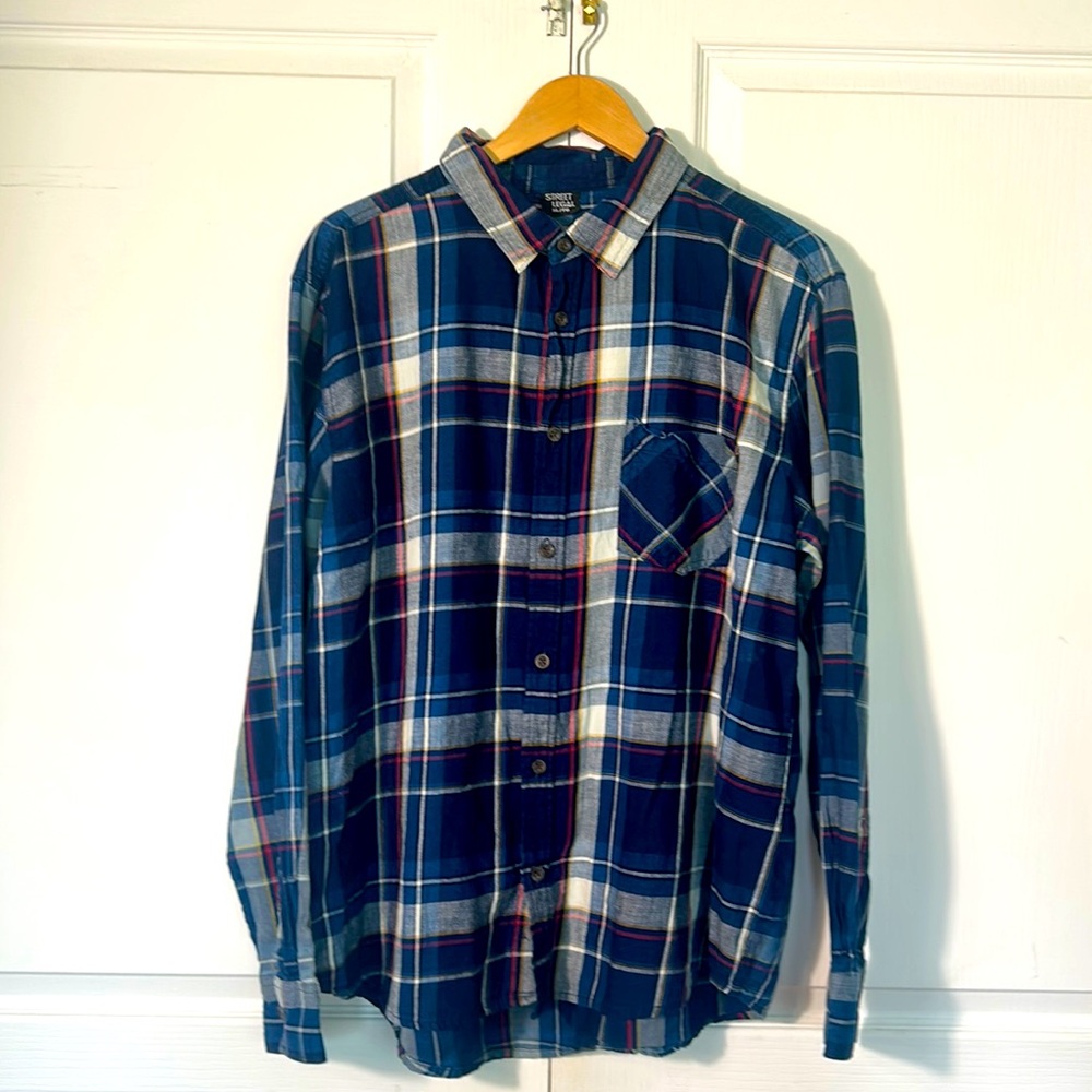 MEN STREET LEGAL LIGHT FLANNEL SHIRT BUTTONS DOWN SIZE XL